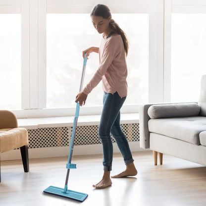 Dry Mop Blue – Premium Microfiber Flat Mop for Hands-Free Cleaning