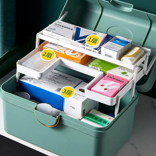 Portable Plastic Storage Box with Handle & Lock – Multi-Compartment Organizer