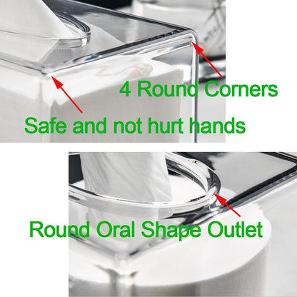 Premium Acrylic Tissue Box Clear – Crystal-Clear Sleek Desktop Organizer