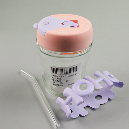 HOHO Leather Straw Glass Cup (320ML) – Premium Aesthetic Beverage Tumbler