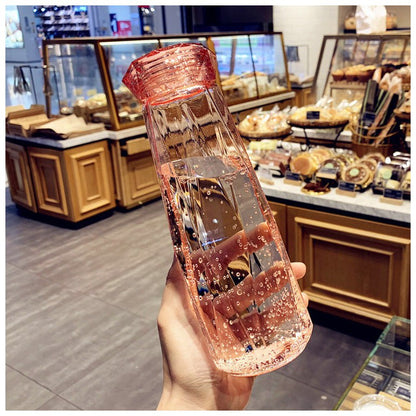 Colorful Diamond Glass Water Bottle – 500 ML