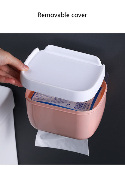 Seamless Toilet Tissue Box – Waterproof Wall-Mounted Holder & Phone Stand