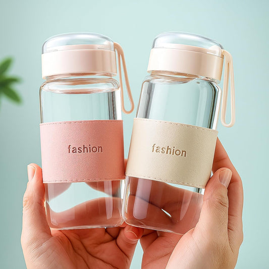 PureSip Insulated Glass Tea Mug with Protective Window Sleeve & Easy-Grip Handle 320ML