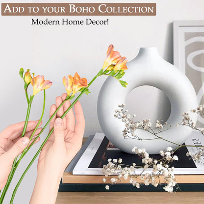 Plastic Vase Shelf Decor for Bedroom - White