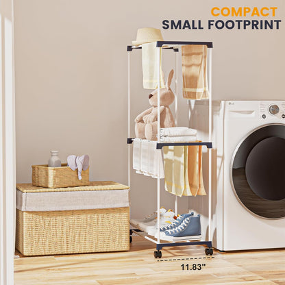 3-Tier Movable Towel & Clothes Rack