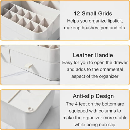 Stackable Cosmetic Organizer Shelf Drawer