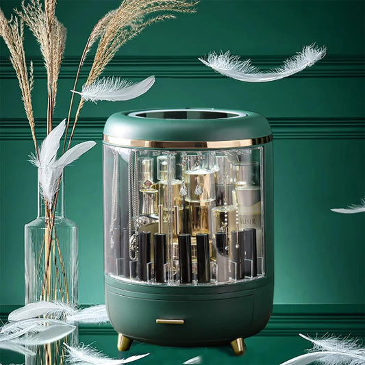 LED Cosmetic Organizer – 360° Rotating Beauty Station