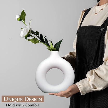 Plastic Vase Shelf Decor for Bedroom - White