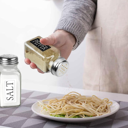 Salt and Pepper Black Overlay Glass Bottles