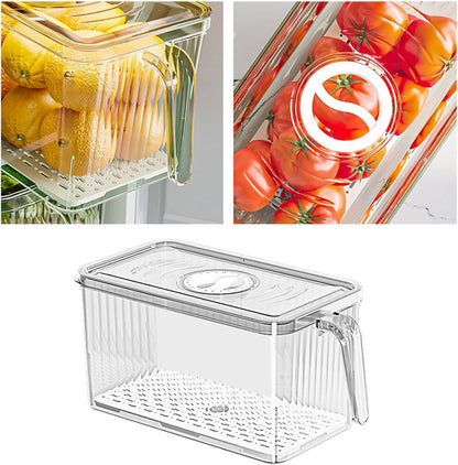 Acrylic Fridge Box Large – Premium Textured Refrigerator Organizer with Handle