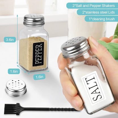 Salt and Pepper Black Overlay Glass Bottles