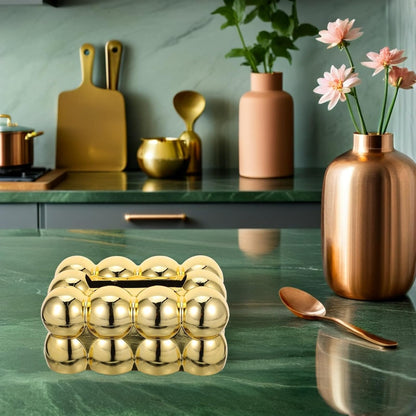 Bubble Tissue Box - Gold