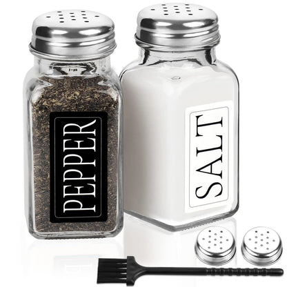 Salt and Pepper Black Overlay Glass Bottles