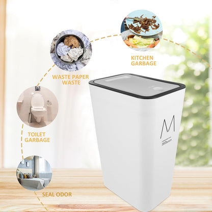 Slim Plastic Rubbish Bin, Slim Bin with Lid, 9L, 11L