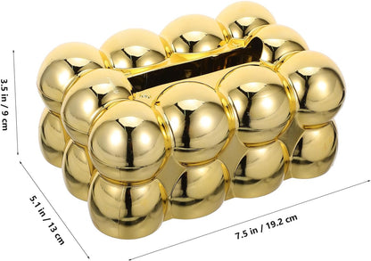 Bubble Tissue Box - Gold