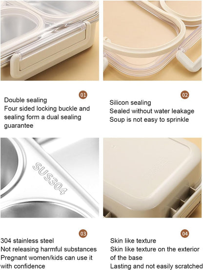 Lunch Box SS with Silicone Partition Grip – Insulated Leak-Proof Meal Container