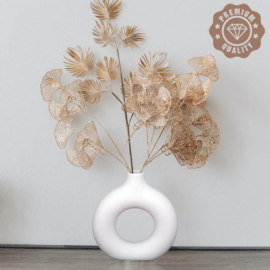 Plastic Vase Shelf Decor for Bedroom - White