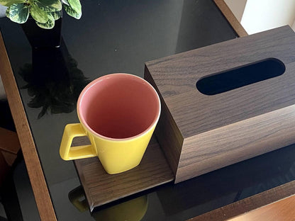 Meridian Noir Artisan Dark Wood Tissue Vault