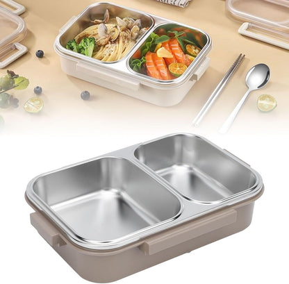 Lunch Box SS with Fork & Spoon – Insulated Stainless Steel Meal Set