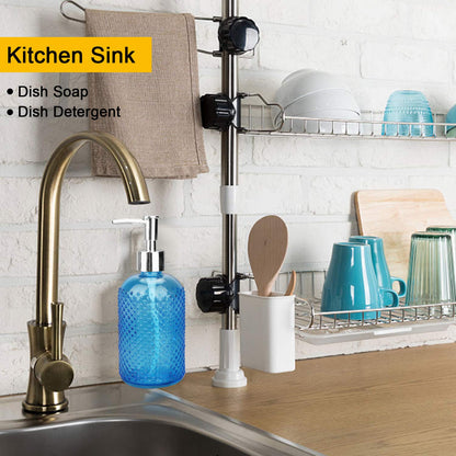 Glass Liquid Soap Bottle – Elegant Textured Bathroom & Kitchen Dispenser