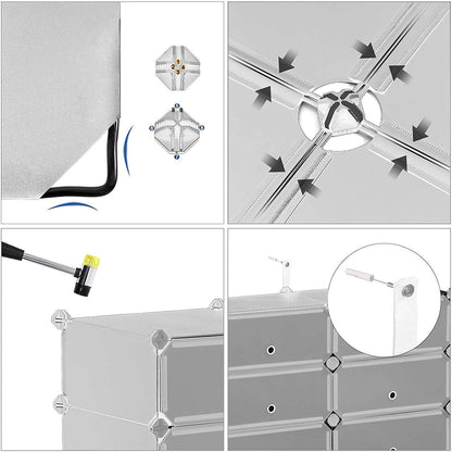 Shoe Rack Up-Way White, Black Frosted Glass - 4 Layer, 5 Layer, 6 Layer