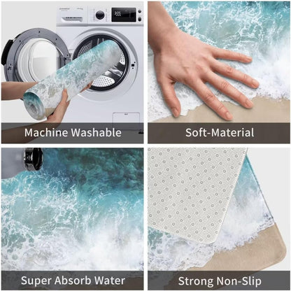 Coastal Escape 3D Visual "Oasis-Dry" Beach Mat