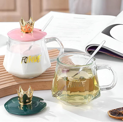 Sugar Pot with Crown and Spoon