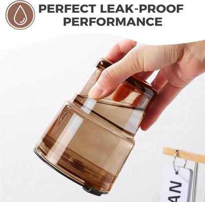Juice Mug Leather Cover Small – Premium Insulated Glass Tumbler with Straw