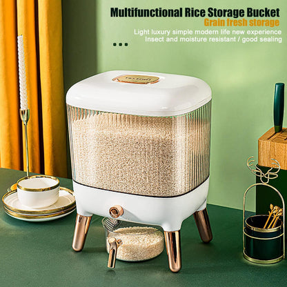 Rice Dispenser, Cereal Dry Food Storage Containers with Measuring Cup - 10L