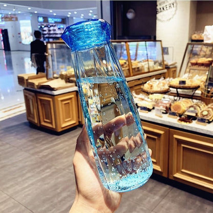 Colorful Diamond Glass Water Bottle – 500 ML