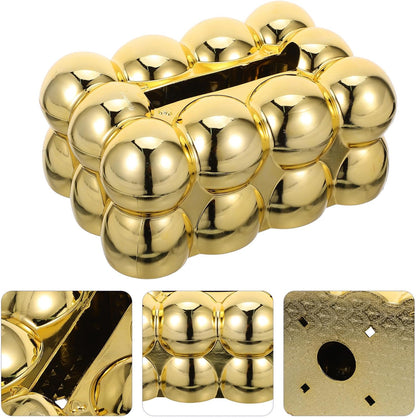 Bubble Tissue Box - Gold