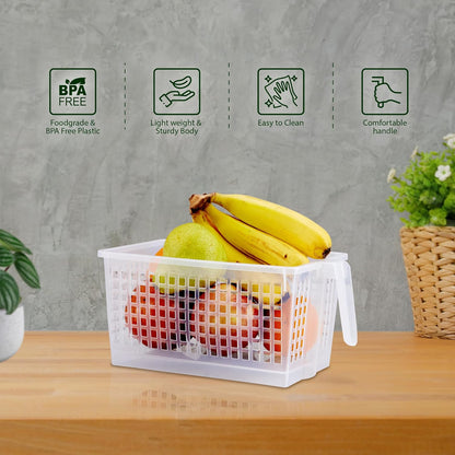 Fridge Basket with Handle – Premium Ventilated Refrigerator Organizer