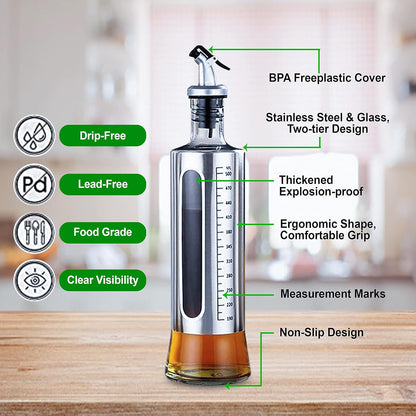 Oil Bottle Cruet 300ML with Marking