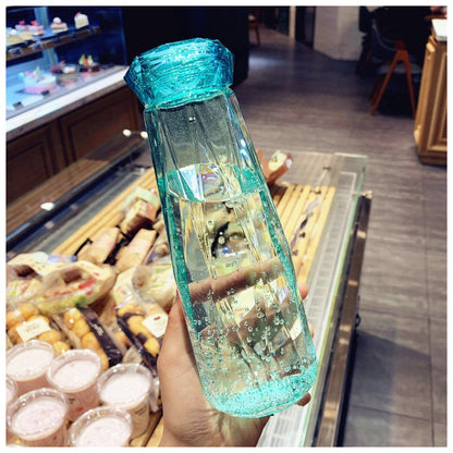 Colorful Diamond Glass Water Bottle – 500 ML