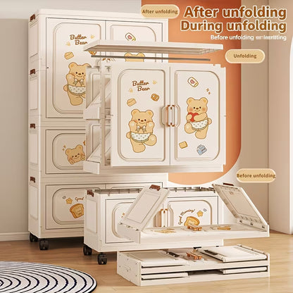 Baby Cupboard Bear Design – Multi-Door Kids Storage Cabinet