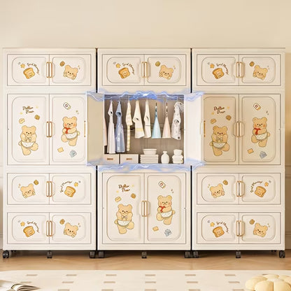 Baby Cupboard Bear Design – Multi-Door Kids Storage Cabinet