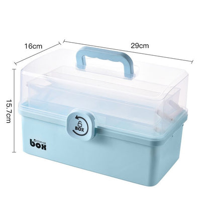 Lockable Plastic Medicine Storage Box with Handle – Large Capacity