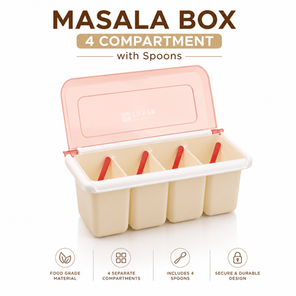 4-Piece Masala Box with Spoon
