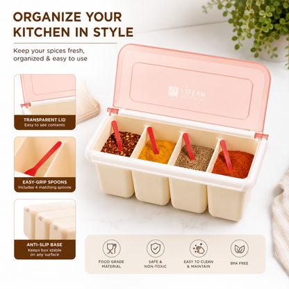 4-Piece Masala Box with Spoon