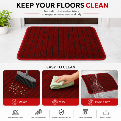 Super Absorbent Striped Floor Mat - 35 × 55 cm