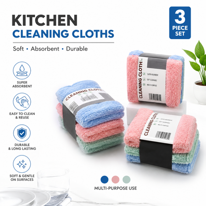 3-Piece Kitchen Cleaning Cloths