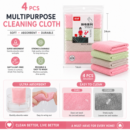 4 Pieces Multi-Purpose Cleaning Cloth Set