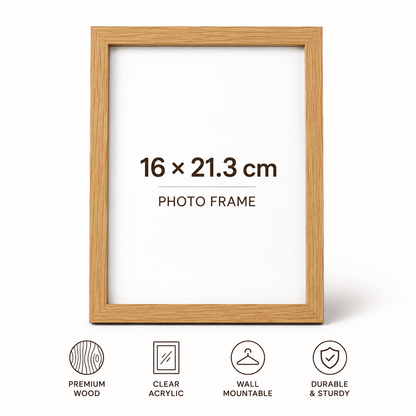 Wooden Photo Frame - 16 × 21.3 cm