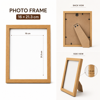 Wooden Photo Frame - 16 × 21.3 cm