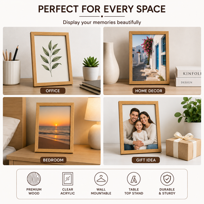 Wooden Photo Frame - 16 × 21.3 cm