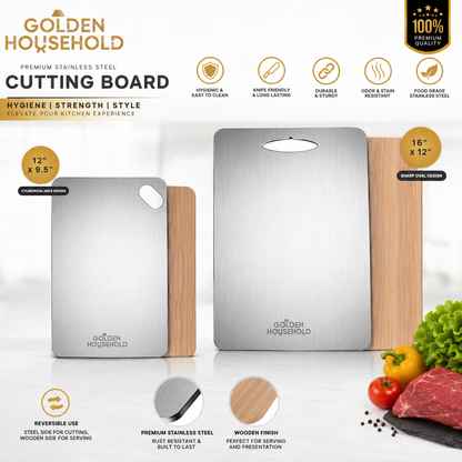 Stainless Steel Cutting Board Wood Vinyl Back Finish - Heavy Duty Stainless Steel Board