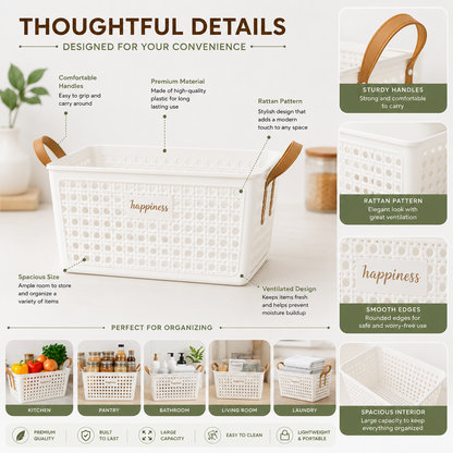 Happiness Mesh Basket with Handle - Large