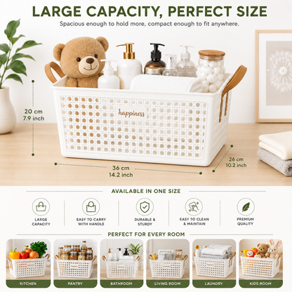Happiness Mesh Basket with Handle - Large