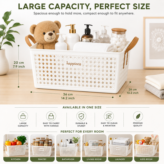 Happiness Mesh Basket with Handle - Large