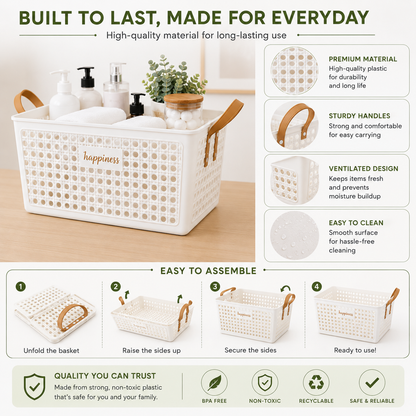 Happiness Mesh Basket with Handle - Large
